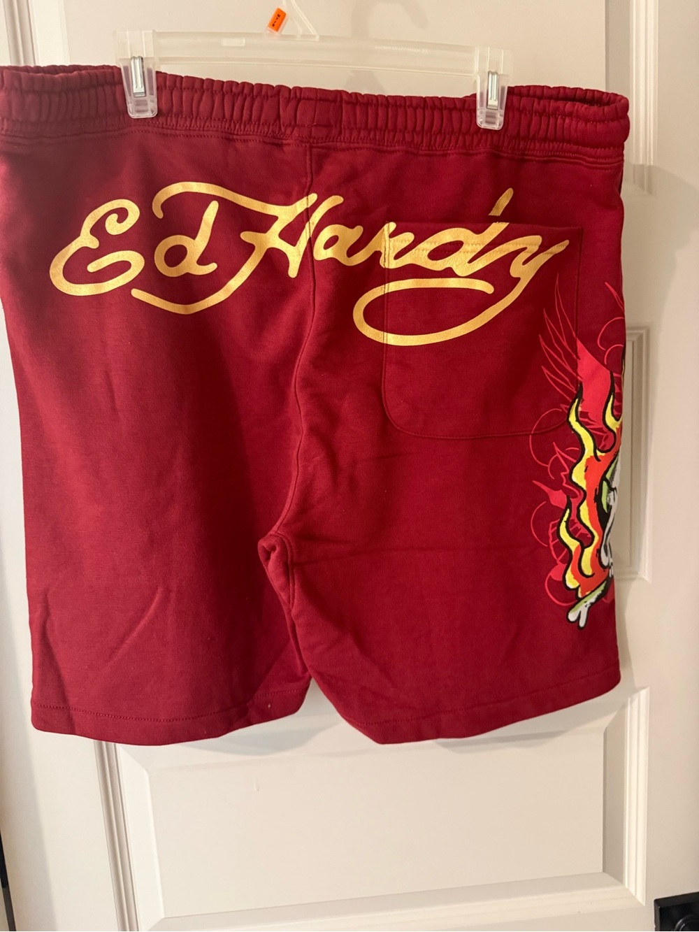 Ed Hardy Graphic Shorts with Skull Flame Print - Picture 3 of 5